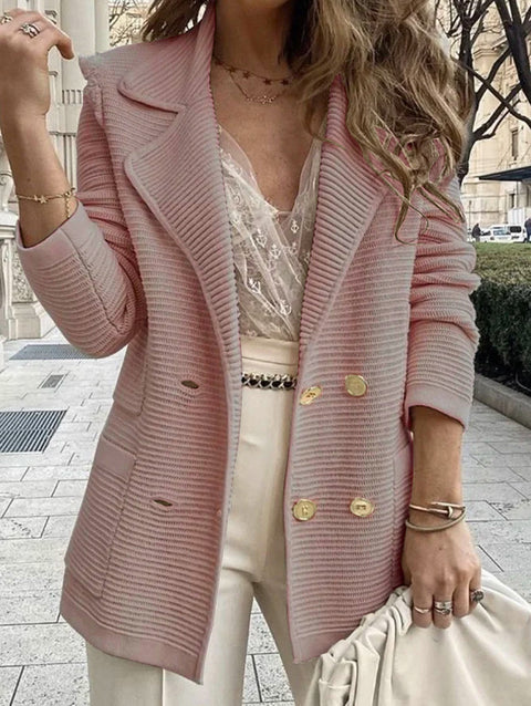 Short Textured Casual Top Long Sleeve Jacket Autumn and Winter New Women's M301625