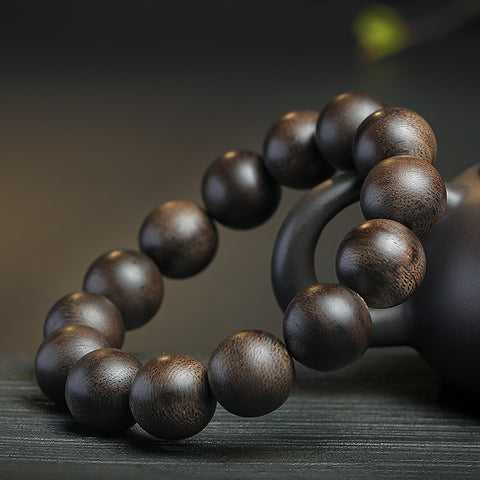 Submerged Indonesian Darakan agarwood Buddha bead bracelet 108 rosary beads 8mm old material agarwood bracelet m3331276
