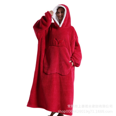 Hooded lazy couple loungewear new comfortable cotton lint lazy blanket can wear blanket m302151