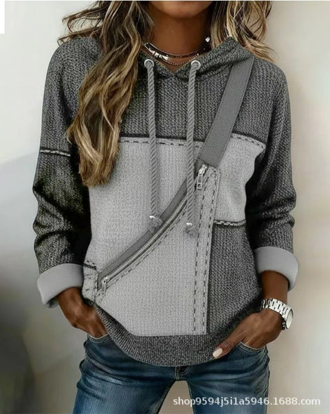 Printed Animal Pattern 3D Digital Printed Women's Hooded Long Sleeve Sweater FF303360