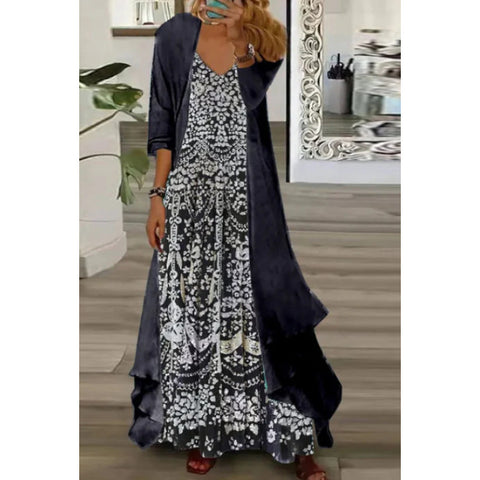 Women's inner dress two-piece floral print dress m302894