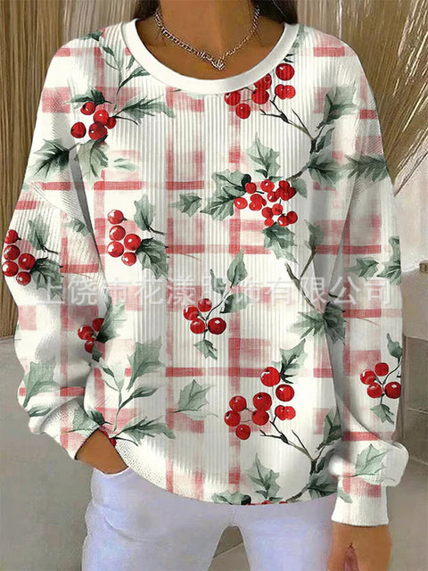 Knitted top snowflake christmas tree mix and match casual commuter sweater m302212