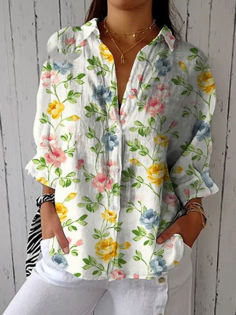 women's large size summer women's casual floral shirt women's small daisy shirt 3D printed shirt m301735