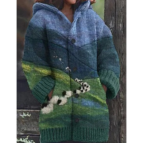 New Halloween Animal 3D Printed Casual Hooded Cloak Jacket m301664