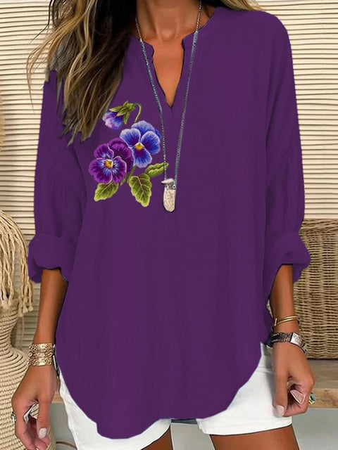 Loose printing round neck casual large size pullover women's clothing T m301359