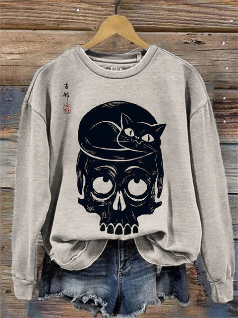 Casual floral 3D printed crew neck sweater m302127