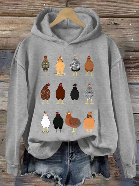 Printed Animal Pattern 3D Digital Printed Women's Hooded Long Sleeve Sweater FF303360
