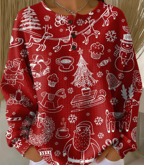 New retro 3D digital printing three-button stand-up collar Polo sweater m302116