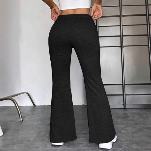 New women's clothing splicing yoga sports trousers outdoor casual flared trousers m301974