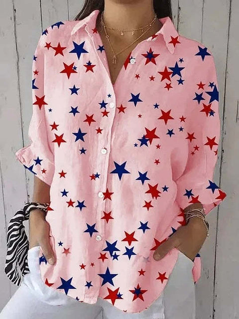 Spring and Autumn Independence Day national flag printed shirt new explosion 372