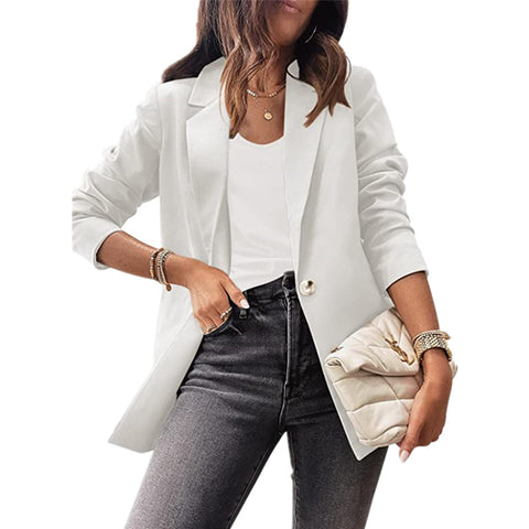 Women's solid color casual long-sleeved small suit OL temperament professional slim top m300430