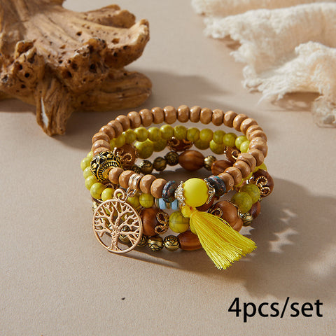 New Bohemian Bracelet Creative Tassel Multi-layer Beaded Bracelet m3331286
