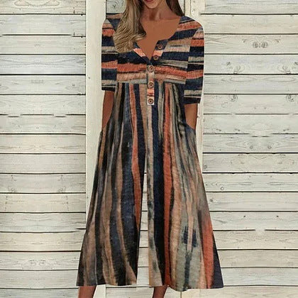 Women's suspender long dress 3D digital printing temperament onesie m301258