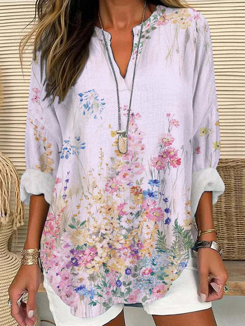 Women's summer small V-neck long-sleeved casual temperament T-shirt long-sleeved m301363