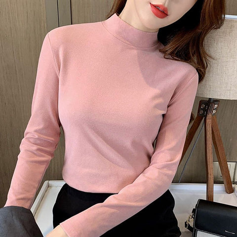 New Korean version thickened double-sided velvet long-sleeved t-shirt versatile top m301908