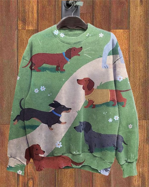 Casual floral 3D printed crew neck sweater m302127