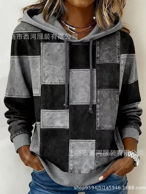 Printed Animal Pattern 3D Digital Printed Women's Hooded Long Sleeve Sweater FF303360