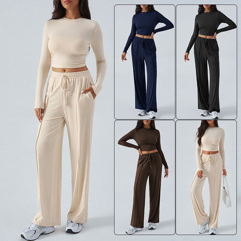 long-sleeved wide-leg pants sportswear loose for multiple occasions m301806