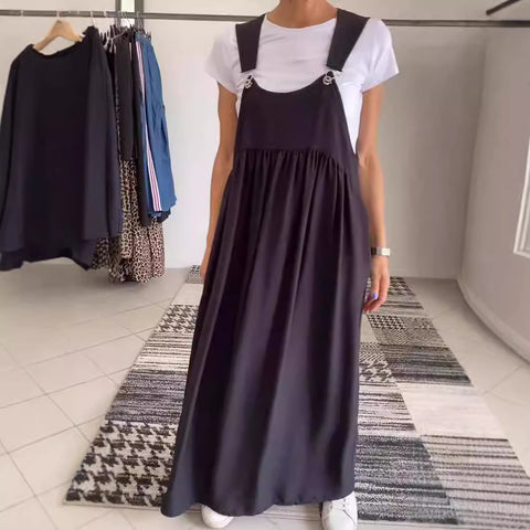 Women's suspender cotton and linen dress long dress women's m302054