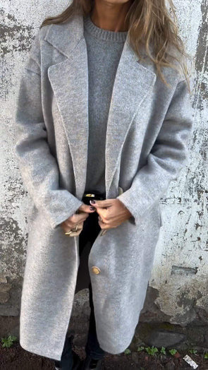 Women's autumn and winter lapel collar long-sleeved casual woolen jacket m302006