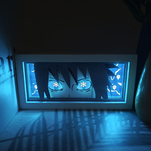 Naruto anime Uchiha Sasuke Paper Carving Lamp Photo Frame