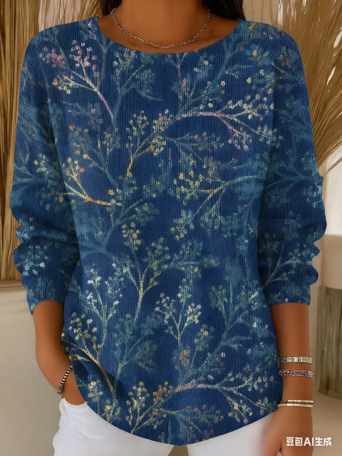 3D digital printing women's fashion round neck casual long-sleeved top m302157