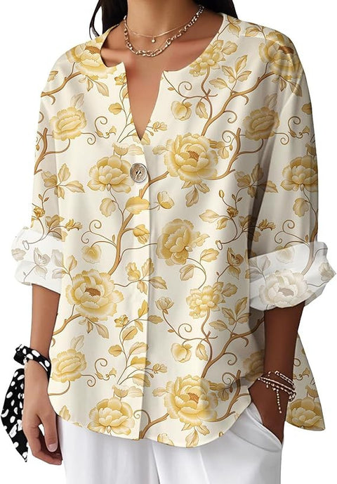 Fashion Women's Coconut Button Long Sleeve Shirt m302752