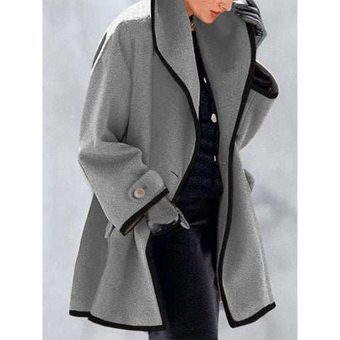 Fashion autumn and winter multi-color crew neck loose hooded woolen coat m300470