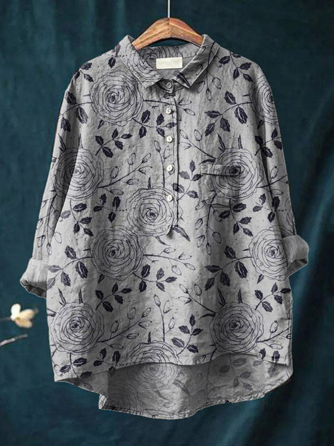 Loose printing crew neck casual large size women's T-shirt m301279