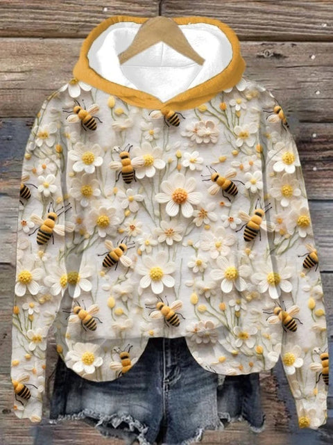 Printed Animal Pattern 3D Digital Printed Women's Hooded Long Sleeve Sweater FF303360