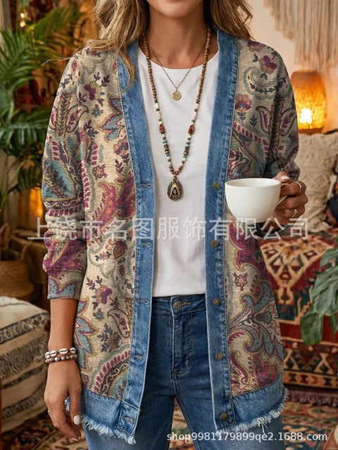 3d digital printing loose hooded sweatshirt cardigan outwear ff303279