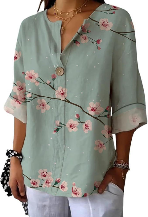 Fashion Women's Coconut Button Long Sleeve Shirt m302752
