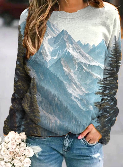 3D digital printing European and American women pullover casual urban shoulder plugs m302123