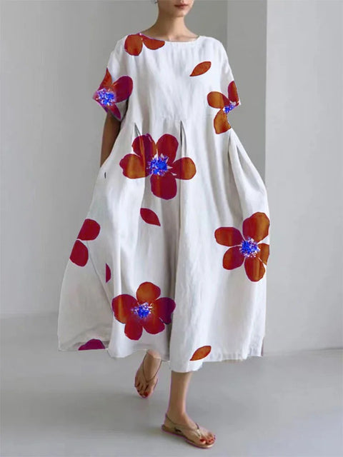 Linglong Linen Short Sleeve Women's Dress M300183