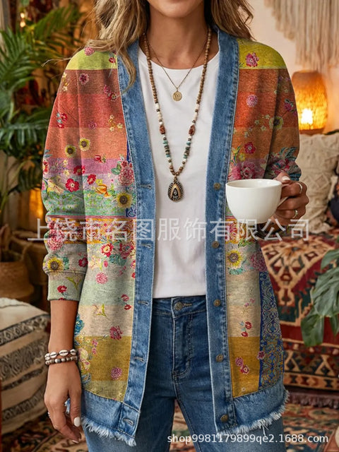 3d digital printing loose hooded sweatshirt cardigan outwear ff303279