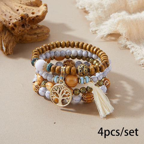 New Bohemian Bracelet Creative Tassel Multi-layer Beaded Bracelet m3331286