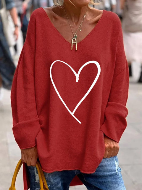 Large size split love dog 3D printing urban casual women's long T-shirt m301662