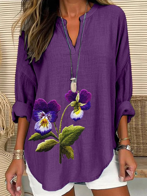 Women's long-sleeved 3D digital printing loose top m301364