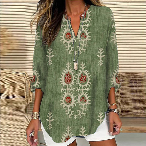 Women's summer small V-neck long-sleeved casual temperament T-shirt long-sleeved m301363