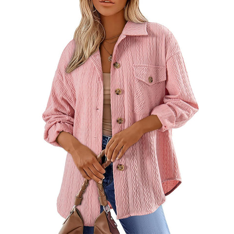Versatile lapel shirt long sleeve lining m300555