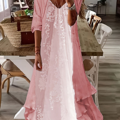 Women's inner dress two-piece floral print dress m302894