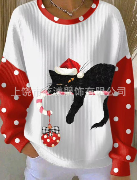 Knitted top snowflake christmas tree mix and match casual commuter sweater m302212