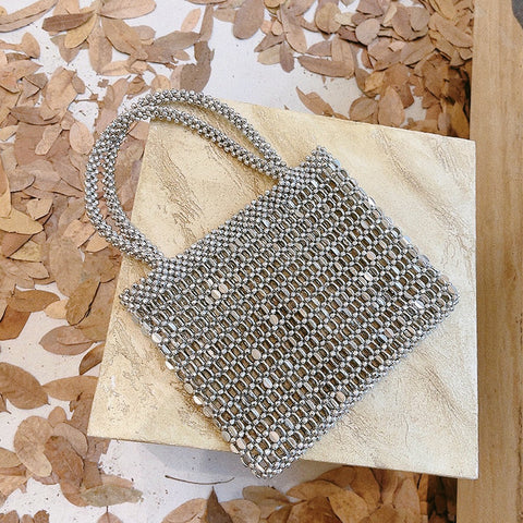 Personality metal small bag retro hollow handbag m3331040