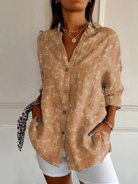Summer trend long-sleeved shirt flower pattern printing 3D shirt m301226