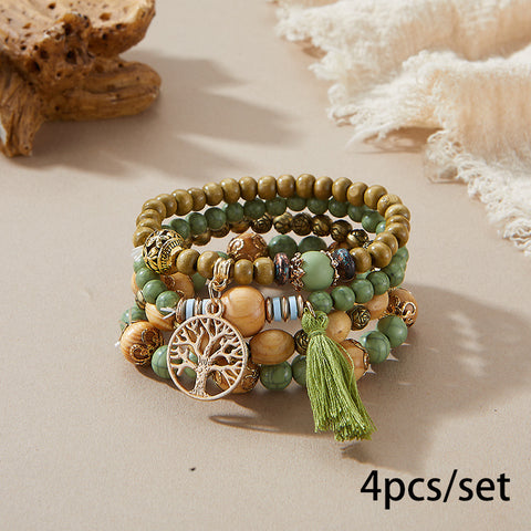 New Bohemian Bracelet Creative Tassel Multi-layer Beaded Bracelet m3331286
