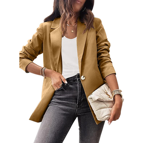 Women's solid color casual long-sleeved small suit OL temperament professional slim top m300430