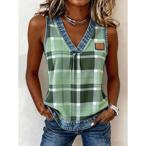 Casual plaid sleeveless vest small suspender m302807