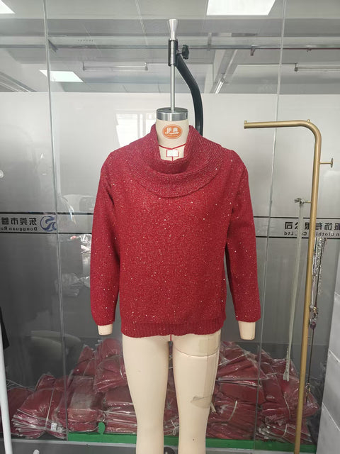 Autumn and winter new solid color long-sleeved top sweater m302155-1