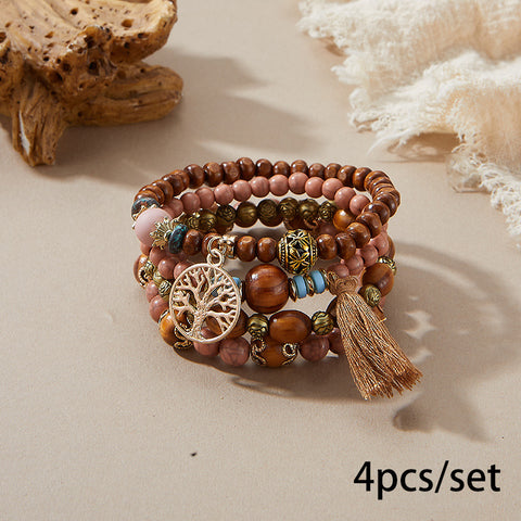 New Bohemian Bracelet Creative Tassel Multi-layer Beaded Bracelet m3331286