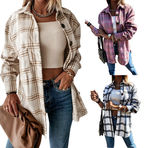 New loose medium and long woolen coat for women m300376